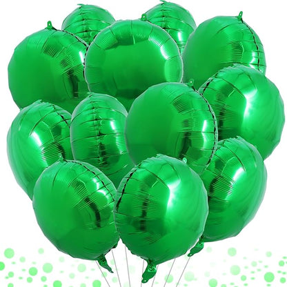 TONIFUL 30Pcs 18 Inch Round Balloons Large Green Round Shape Foil Balloons Big Green Round Helium Mylar Decorations for Birthday Wedding Baby Shower Anniversary Engagement Party Supplies