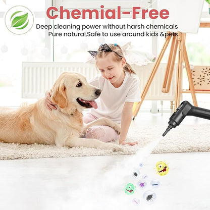 Handheld Steam Cleaner for Home, 2500W High Pressure Steam Cleaner for Car Detailing, 3 Steam Levels, 1600Ml Tank, High Heat Steamer for Bed Bugs, Couch, Furniture, Kitchen, Bathroom, Floors