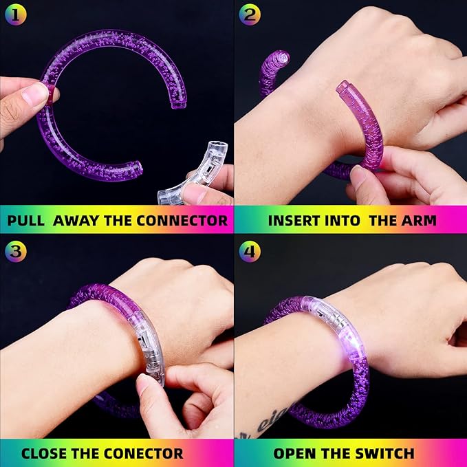 90 PCS Led Glow Sticks Bracelets Glow In the Dark Party Supplies, Light Up Bracelets for Kids Adults, Party Favors for Christmas, Halloween, New Year Party Light Up Toys Gifts (90)