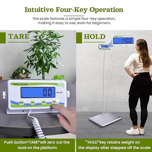 Extra Wide Medical Physician Scale - 440 lb/200 kg Capacity, High Accuracy Digital Display, Heavy Duty Portable Body Weight Scale for Home, Office, Hospital, Gym & Bariatric Use