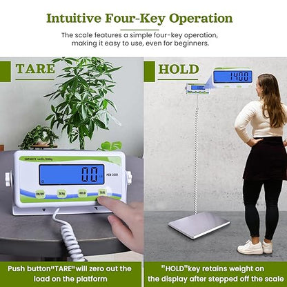 Extra Wide Medical Physician Scale - 440 lb/200 kg Capacity, High Accuracy Digital Display, Heavy Duty Portable Body Weight Scale for Home, Office, Hospital, Gym & Bariatric Use