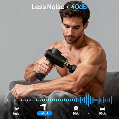 Professional Muscle Massage Gun with Heat, Portable Handheld Muscle Massager, Percussion Back Body Masajeador 12mm Amptitude for Athletes, Runner, Gifts for Men Women