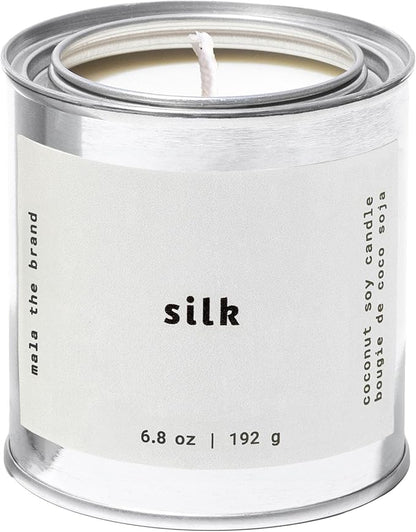 MALA Scented Silk Tonka Bean Jasmine & Coconut Candle for Home – Aromatherapy Scented Candle – Vegan Soy – 45 Hour Clean Burn – Organic Non Toxic Candles – Cozy Room Decor – 6.8 oz