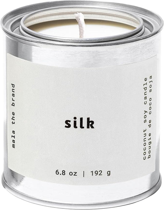 MALA Scented Silk Tonka Bean Jasmine & Coconut Candle for Home – Aromatherapy Scented Candle – Vegan Soy – 45 Hour Clean Burn – Organic Non Toxic Candles – Cozy Room Decor – 6.8 oz