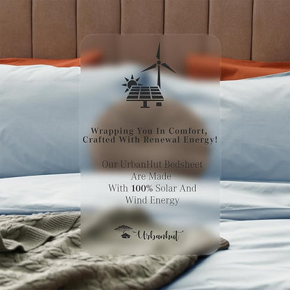 URBANHUT 800 Thread Count Egyptian Cotton Sheets Set Full Size, Luxury Full Size Bed Sheets, 4 Pc Bed Sheet Sets, Hotel Sheets Sateen Finish Fits 16" Deep Pocket - Light Blue
