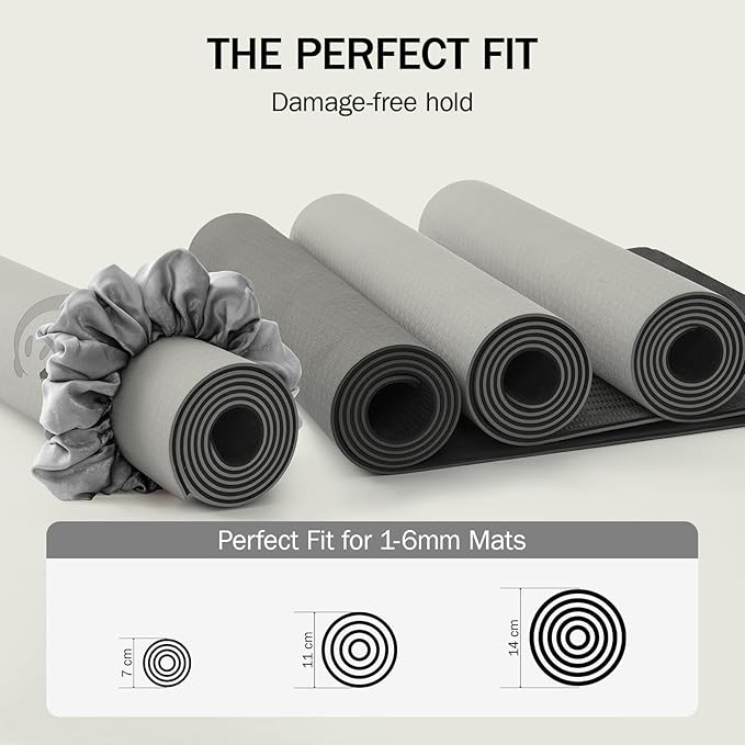 Slim Panda Yoga Mat Scrunchie, Secures Your Mat In Style & Cute, Durable Stretchable Velvet Fabric Yoga Mat Carrying Strap Fits All Standard Yoga Mats (mat not included)