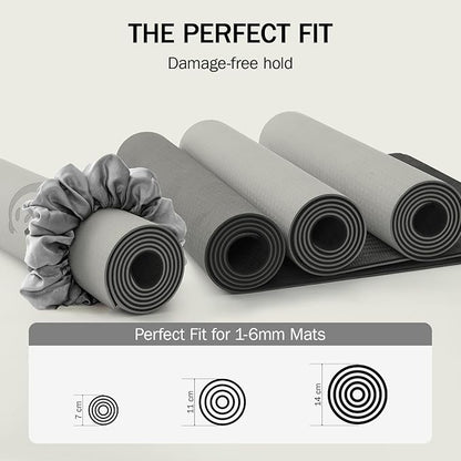 Slim Panda Yoga Mat Scrunchie, Secures Your Mat In Style & Cute, Durable Stretchable Velvet Fabric Yoga Mat Carrying Strap Fits All Standard Yoga Mats (mat not included)