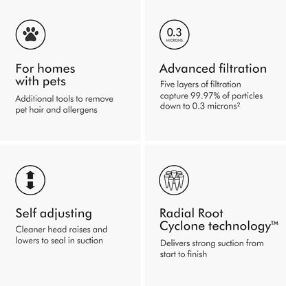 Dyson Ball Animal Total Clean Upright Vacuum, Iron/Blue