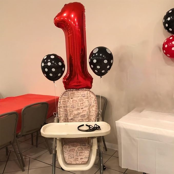 40 Inch Red Number 7 Balloon for Boys Girls, Large Self Inflating Foil Number Balloons 0-9 for Boys Girls, Digit 7 Helium Balloons for Women Men Birthday Christmas New Year Party Anniversary Supplies
