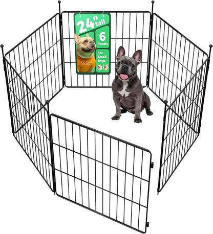 FXW MiniPaws Unleashed Dog Playpen for Yard & RV Camping, Expandable 24-inch 6 Panels for Puppies and Small Dogs, Portable for Indoor and Outdoor Use