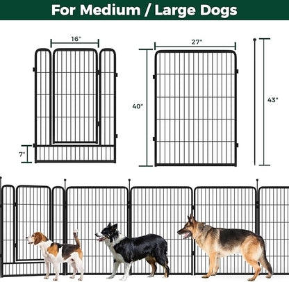 FXW Instant Unleashed Dog Playpen, Portable Pet Fence for Outdoor, RV Trips, and Camping, 40inch, 32 Panels for Medium and Large Dogs│Patented