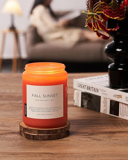 M&SENSE Amber Santal Soy Candles, Scented Candle 110 Hours Long Lasting Clean Burn Large Candle for Home Natural Organic Aromatherapy Relaxing Candle Birthday Holiday Gifts for Women Men