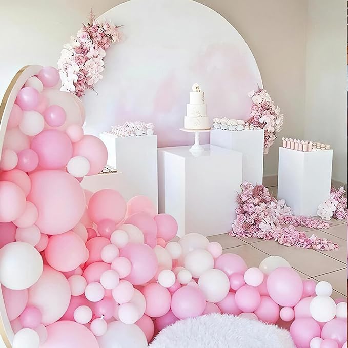 PartyWoo Light Pink Balloons 50 pcs 12 Inch Pastel Baby Pale Pink Latex Balloons for Baby Shower Gender Reveal Valentine's Day Engagement Wedding Princess Birthday Party Decorations Pink-Y48