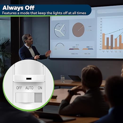 TOPGREENER in-Wall PIR Motion Sensor Light Switch, Motion Sensor Switch, Occupancy Sensor Switch, On/Off Override, 4A, 500W, Single Pole, 𝐍𝐞𝐞𝐝 𝐍𝐞𝐮𝐭𝐫𝐚𝐥 𝐖𝐢𝐫𝐞, TSOS5, White, 4 Pack