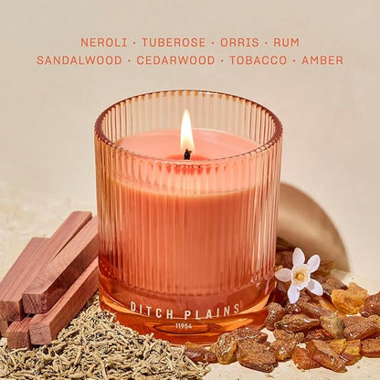 Ditch Plains Scented Candle by Snif, Neroli and Cedarwood, 50+ Hours, 100% Cotton Fiber Wicks, Soy Wax Blend, Non-Toxic, Vegan, 8.5 oz