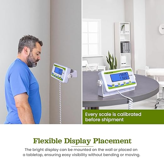 Extra Wide Medical Physician Scale - 440 lb/200 kg Capacity, High Accuracy Digital Display, Heavy Duty Portable Body Weight Scale for Home, Office, Hospital, Gym & Bariatric Use