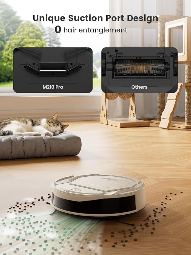 Lefant M210 Pro Robot Vacuum, Strong 2200Pa Suction, 120 Min Runtime, Super Slim Thin, Low Noise, Self-Charging, Wi-Fi/App/Alexa Control, Ideal for Pet Hair & Hard Floors