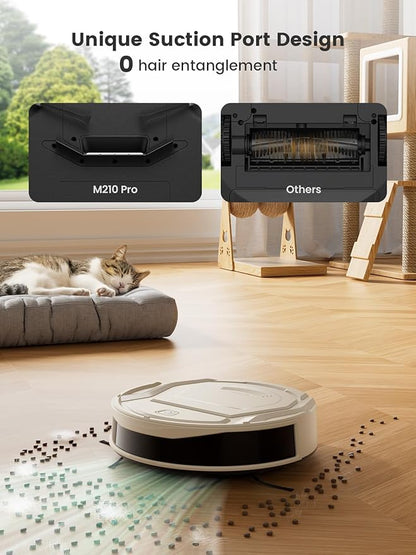 Lefant M210 Pro Robot Vacuum, Strong 2200Pa Suction, 120 Min Runtime, Super Slim Thin, Low Noise, Self-Charging, Wi-Fi/App/Alexa Control, Ideal for Pet Hair & Hard Floors