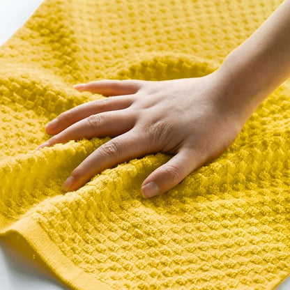 Artoid Mode Ring Spun Cotton Yellow Dishcloth Kitchen Towels, 12x12 Inch Ultra Soft Absorbent Quick Drying Household Cleaning Kitchen Rags Set of 6