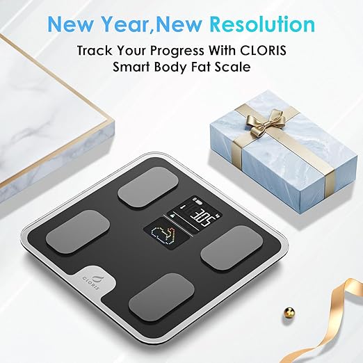 CLORIS Digital Bathroom Scale FSA&HSA Eligible for Body Weight Fat with Accurate BMI Muscle Mass 23 Key Composition Health Analyzer with App Bluetooth