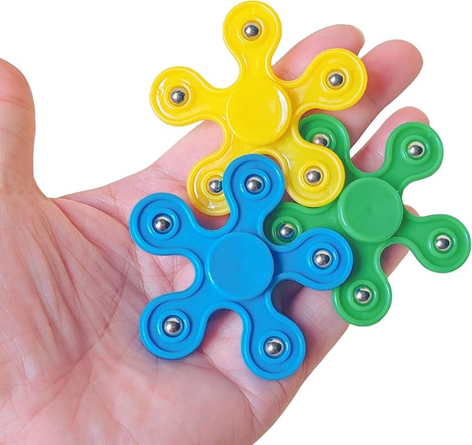 50 Pcs Mini Fidget Spinners Bulk Toys Party Favors for Kids,Valentine Day Gifts,Goodie Bags Stuffers,Birthday Return Gifts, Treasure Box, Back to School Classroom Reward Prizes-2.4"