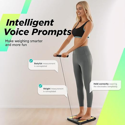RunStar Scale for Body Weight and Fat, BMI Muscle Mass to 28 Body Composition, FSA&HSA Eligible Digital Bathroom Scales 8-Electrode with Voice Prompt High Accurate Bluetooth Weight Scale, Gold