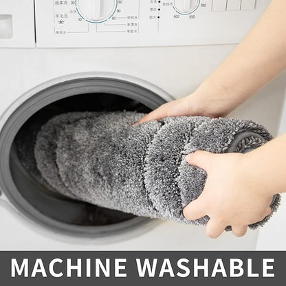 COSY HOMEER Extra Thick Bath Rugs for Bathroom - Anti-Slip Bath Linen Sets Mats Soft Plush 100% Strong Polyester Living Room Bedroom Water Absorbent(Grey,20x32+24x48 -Inches)