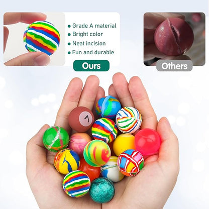 50 Pieces 27 mm Mixed Pattern Colorful Bouncy Balls for Kids Assorted Bouncy Balls Toys for Kids Party Favors, Birthdays Party Favors, Classroom Prizes
