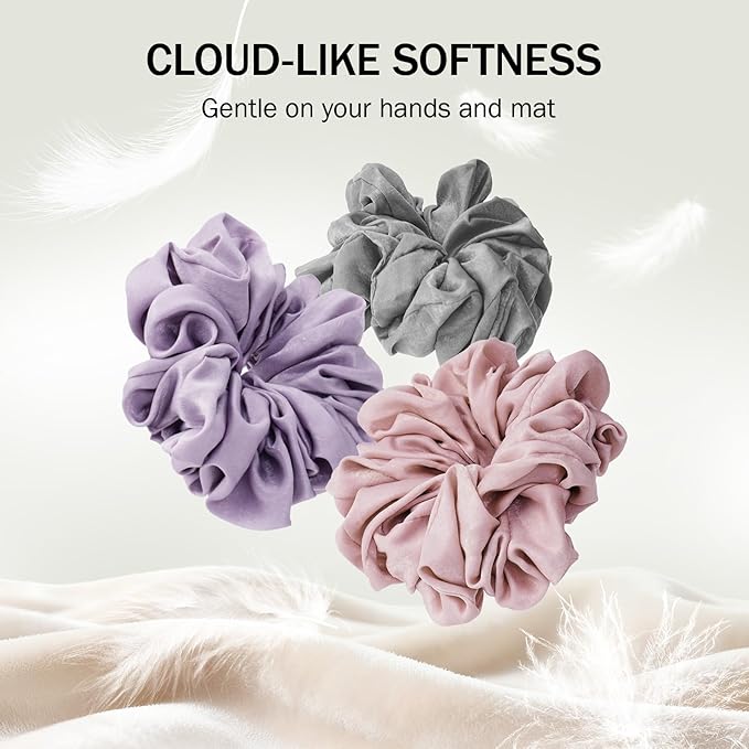 Slim Panda Yoga Mat Scrunchie, Secures Your Mat In Style & Cute, Durable Stretchable Velvet Fabric Yoga Mat Carrying Strap Fits All Standard Yoga Mats (mat not included)