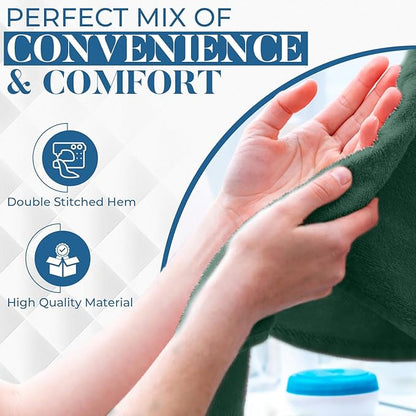 DAN RIVER 6-Pack Premium Hand Towels (16x28 Inches) - 100% Cotton, Ultra Soft, Lightweight, Highly Absorbent Towels for Bathroom, Spa, Gym, Salon, Hotel, and Travel - 550 GSM, Hunter Green