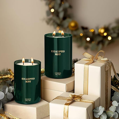Goodpick Candle Eucalyptus Mint, Soy Candles for Home Scented, Stress Relief, 22oz Long Lasting 120 Hours
