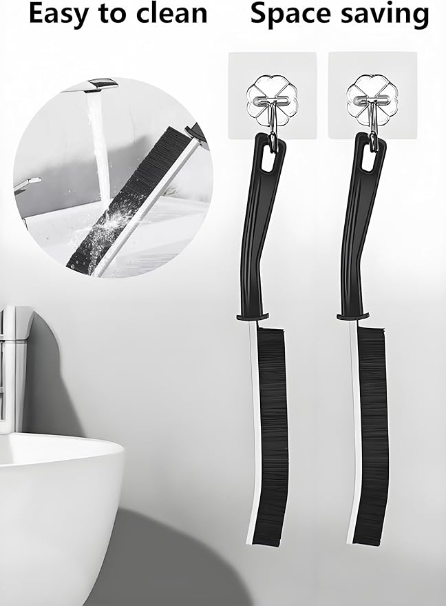 HABOQUAN 5-Pack Crevice Cleaning Brush Set: Hard Bristle Gap Cleaning Tool for Bathroom, Kitchen, Window, Vehicle - Narrow Gaps & Grout Scrub Cleaner