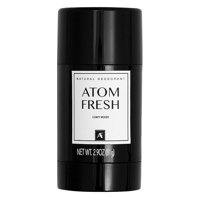 Atom Fresh Natural Deodorant Solid Stick – 72H Triple Odor Defense – Aluminum-Free, Baking Soda-Free – With Amino Acids, Mineral Powder, Plant-based Starch – Comfy Woody – Skin Safe – 2.9 oz