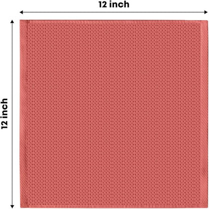 Artoid Mode 100% Cotton Red Waffle Weave Kitchen Dish Cloths, 12x12 Inch Ultra Soft Absorbent Quick Drying Kitchen Dish Towels Set of 6