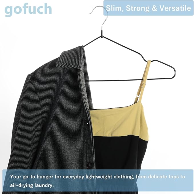 Ultra-Thin Metal Hangers, 100 Pack Non-Slip PVC Coated Space Saving Clothes Hangers for Closet, 16 inch Wide for Suits, Dresses, Jackets（Gray）