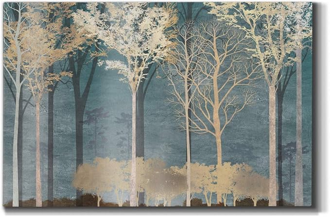 Wexford Home Home Decor Landscape Canvas Wall Art Abstract Floral Painting Modern Pictures Artwork Decoration for Living Room Kitchen Bathroom Office, Ready to Hang, 32x48