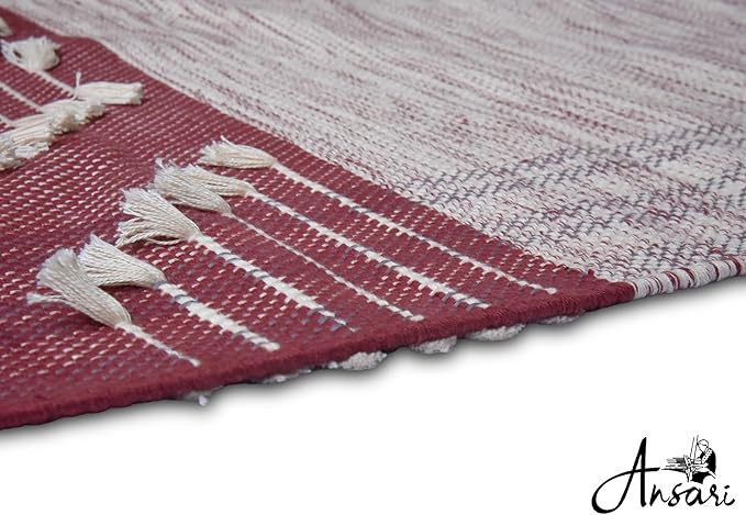 Craftyansari Handwoven Cotton Yoga Mat, Natural, 72 x 24 Inches, Fair Trade, Soft Absorbent Surface for Exercise, Workout, Meditation