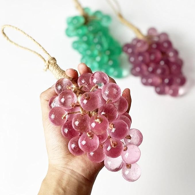 Handmade Crystal Grape Gentle Cleansing soap, Personalized Original Handmade Crystal Grape soap, Realistic Grapes Bunch Soaps Fragrance Cleaning, Smooth Skin, grape Soap DIY Kit (1, red)