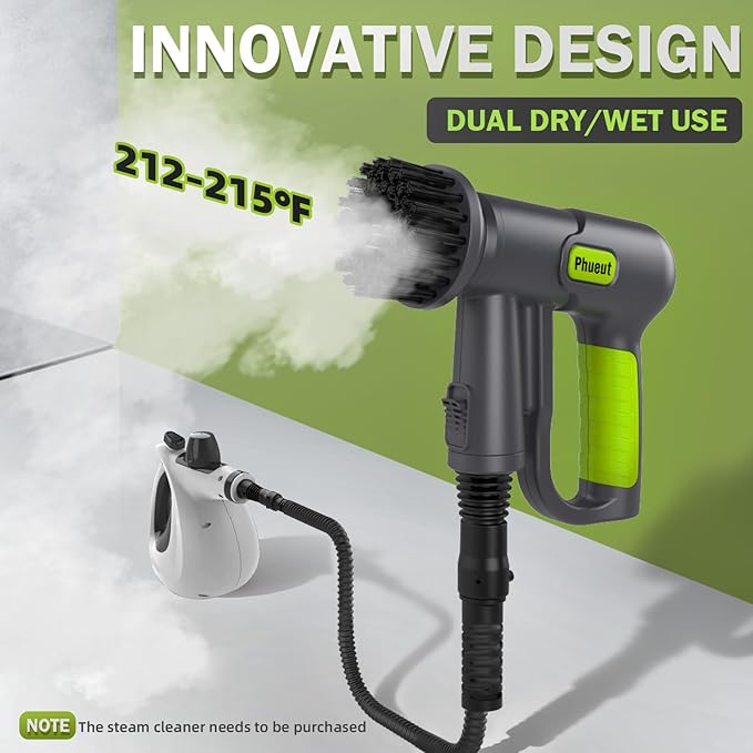 10-in-1 Electric Spin Scrubber, Grill Brush with 2X Higher Cleaning Efficiency, Electric Spin Scrubber for Cleaning with Steam Function(Steam Cleaner Not Included)