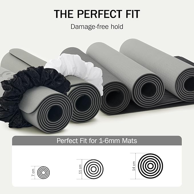Slim Panda Yoga Mat Scrunchie, Secures Your Mat In Style & Cute, Durable Stretchable Velvet Fabric Yoga Mat Carrying Strap Fits All Standard Yoga Mats (mat not included)