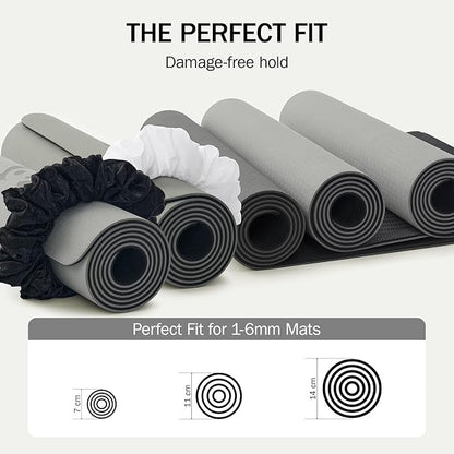 Slim Panda Yoga Mat Scrunchie, Secures Your Mat In Style & Cute, Durable Stretchable Velvet Fabric Yoga Mat Carrying Strap Fits All Standard Yoga Mats (mat not included)