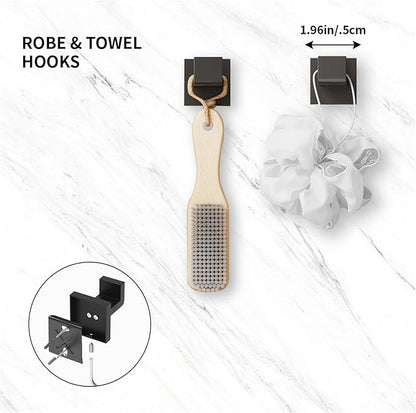 10-Pieces Matte Black Bathroom Accessories Set, 23.6 Inch Bath Towel Bar Set, SUS 304 Stainless Steel Bathroom Hardware Set, Towel Racks for Bathroom Wall Mounted.