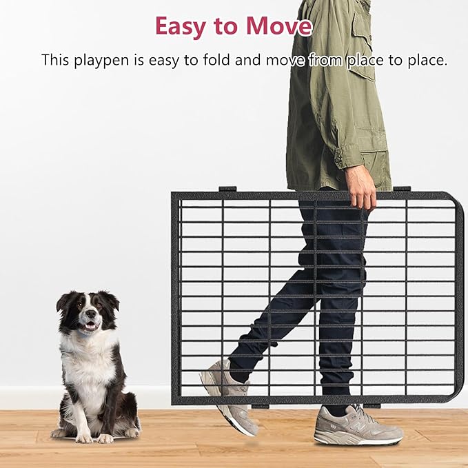 Dog Playpen 40" Height 10 Panels Puppy Playpen Indoor Portable Pet Fence Outdoor for Yard Indoor Dog Pen for Medium/Small Animals, Heavy Duty Pet Pen for RV, Camping, Yard