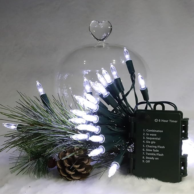 Battery Operated String Lights, 50 LED 18ft Christmas Lights Mini Lights with Timer & 8 Modes, for Christmas Tree Wreath Party Wedding Thanksgiving Decoration(Cool White)…