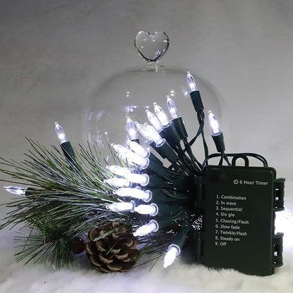 Battery Operated String Lights, 50 LED 18ft Christmas Lights Mini Lights with Timer & 8 Modes, for Christmas Tree Wreath Party Wedding Thanksgiving Decoration(Cool White)…