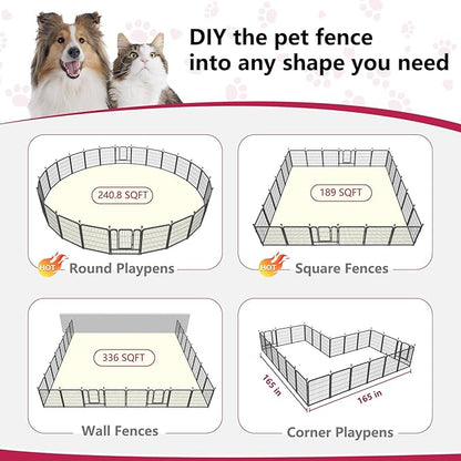 Dog Playpen 32" Height 24 Panels Portable Pet Fence Outdoor for Yard Indoor Dog Pen Outdoor for Medium/Small Animals, Large Pet Puppy Playpen Heavy Duty Pet Fence for RV Camping, Yard