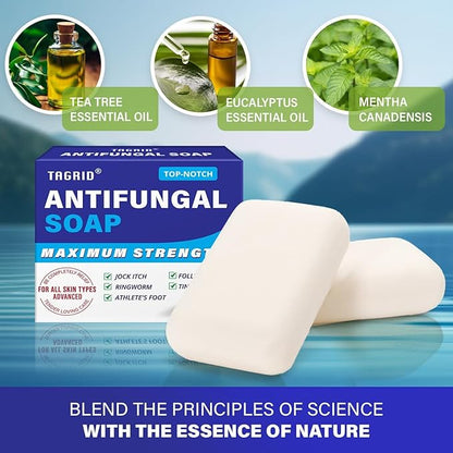 TAGRID Antifungal Soap Treatment for Body: Antibacterial Tea Tree Soap Suitable for Athletes' Post-workout rinse - Treatment for Jock Itch, Ringworm, Folliculitis, Tinea Versicolor, and Fungal Acne.