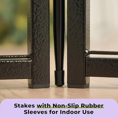 SunsGrove Dog Playpen Outdoor, Heavy Duty 24 Inch 8 Panels Dog Playpen for Small and Puppy Dogs, Free and Safe Play Dog Fence Indoor, Black