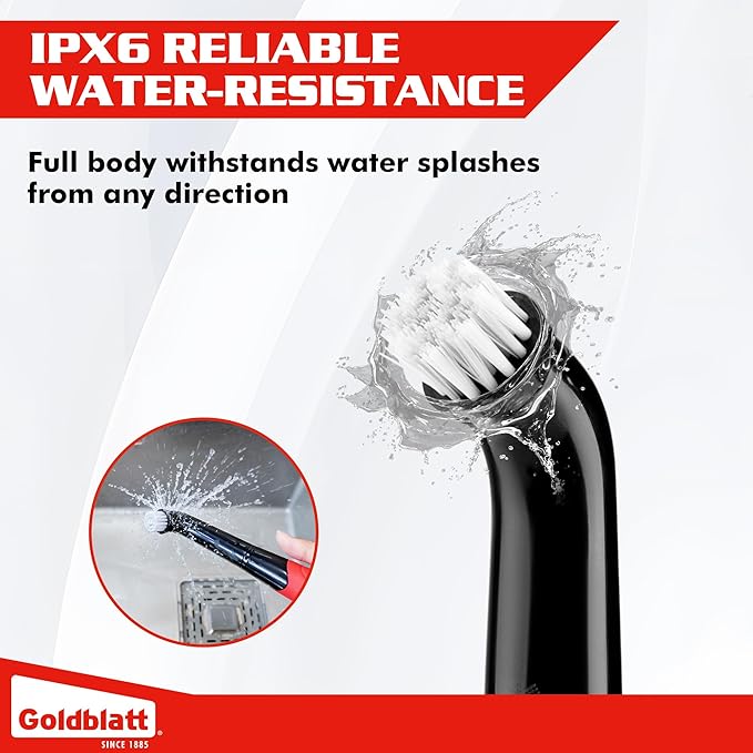 Goldblatt Electric Spin Scrubber Cordless, Power Scrubber with Battery Indicator Light, IPX6 Waterproof, Electric Cleaning Brush for Grout, Tile, Bathroom, Kitchen, Tub Cleaning
