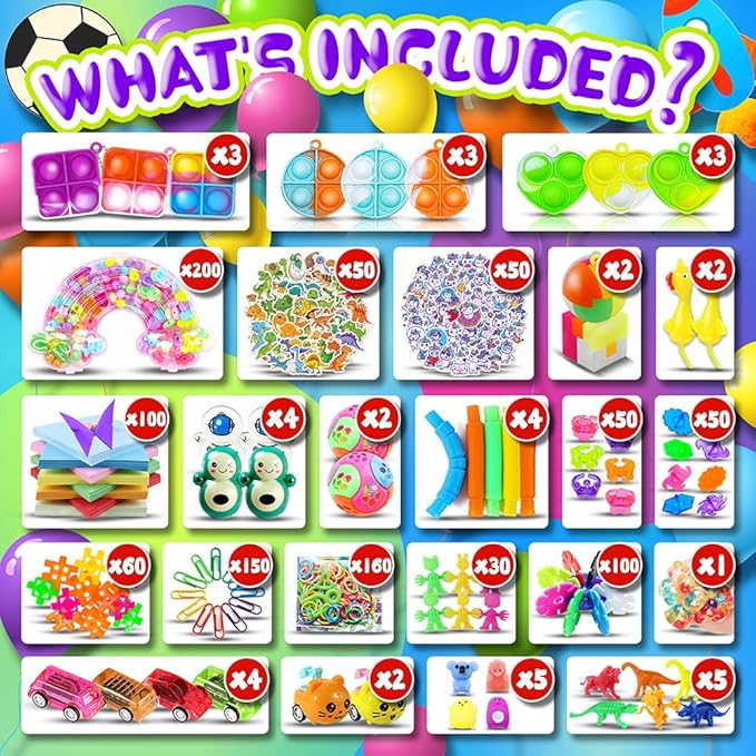 1000pcs Party Favors Goodie Bags for Kids, Fidget Toys Pack, Stocking Pinata Stuffers, Birthday Gifts, Classroom Prize, Treasure Box, Carnival Prizes, Easter Eggs Fillers